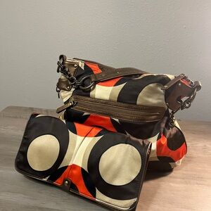 Donald Pliner Satchel and large wallet Satin Combo